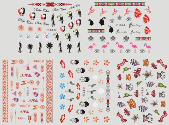 E523-533 3D Exotic Scenery Simulation Nail Art Sticker