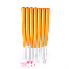 7pcs Gold Wood Brush Set 