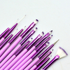 15pcs Purple Handle Nail Brush Set
