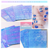 New Rainbow Holographic Adhesive Nail Stencil Sticker