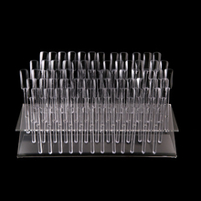 64 Tips Nail Art Clear Tips Display Stand Nail Polish Practice Training Tool