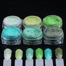 Green Series Fluorescent Nail Pigments Powder