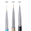 3 Colors Handle Nail Liner Brush Set 