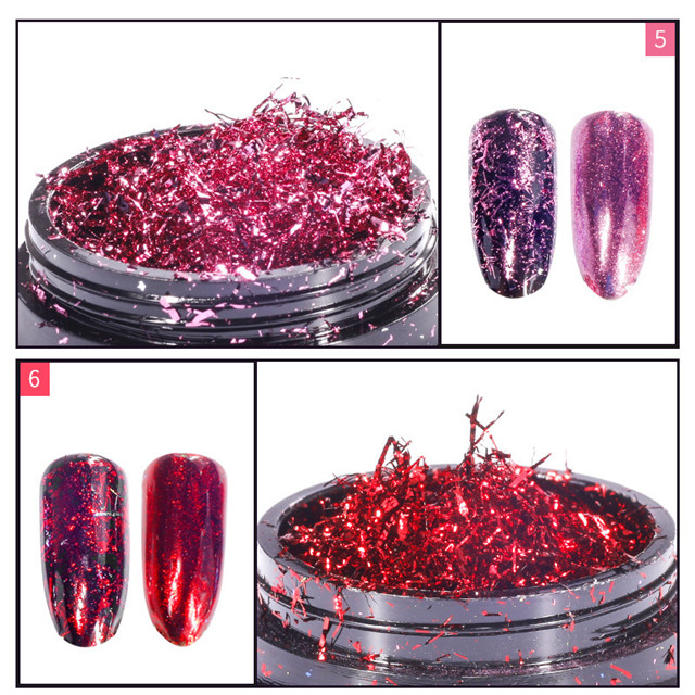 Colorful Platinum Color Foil Wire Nail Mirror Powder