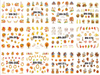 BN361-372 Autumn Water Nail Sticker