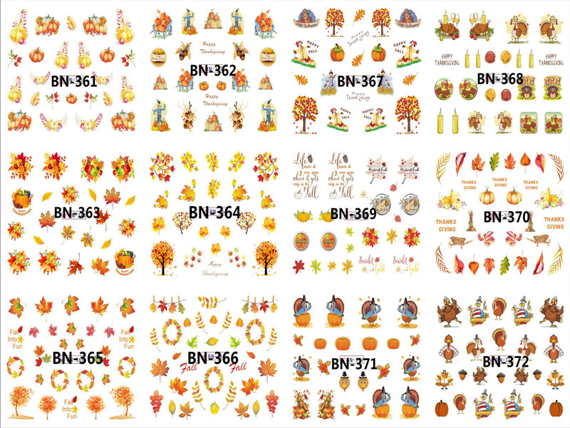 BN361-372 Autumn Water Nail Sticker