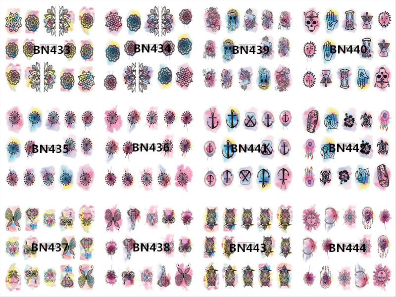 BN433-444 Water Nail Sticker