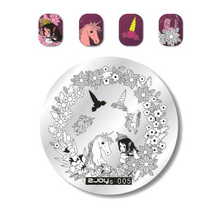 2018 New Good Quality Zjoys 55mm Unicorn Round Metal Nail Stamp Plate