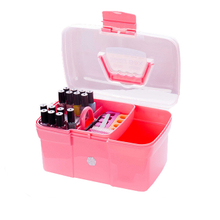 Plastic Hand Hold Makeup Manicure Tool Storage Box