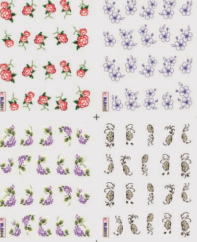 Flower Water Nail Sticker