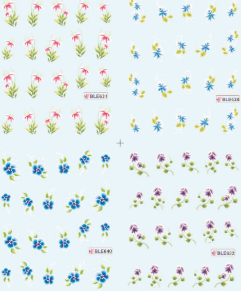 Flower Water Nail Sticker