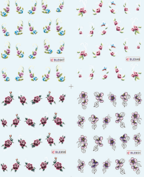 Flower Water Nail Sticker