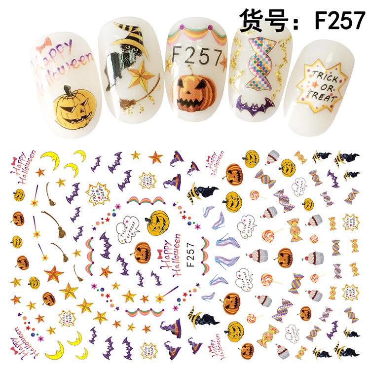 F257 DIY Design 3D Self Adhesive Halloween Nail Art Sticker