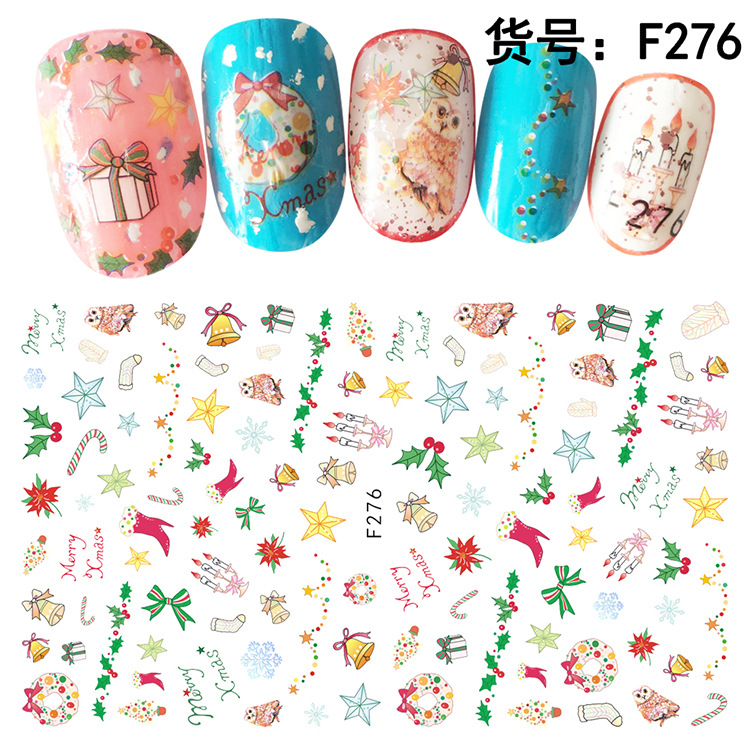 F276 DIY Design 3D Self Adhesive Christmas Nail Art Sticker