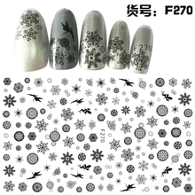 F270 DIY Design 3D Self Adhesive Christmas Snowflake Nail Art Sticker