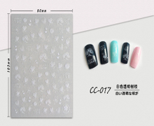 CC-017 3D White Transparent Branches Nail Sticker