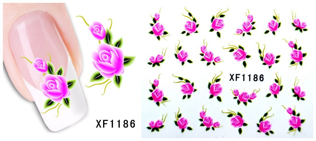 XF1181-1186 Flower Water Nail Sticker