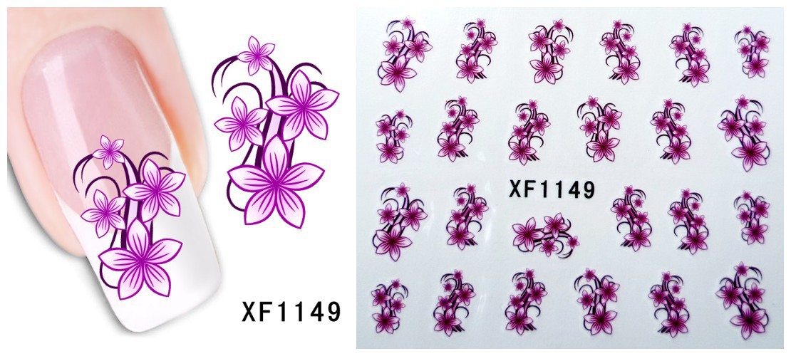 XF1145-1150 Flower Water Nail Sticker