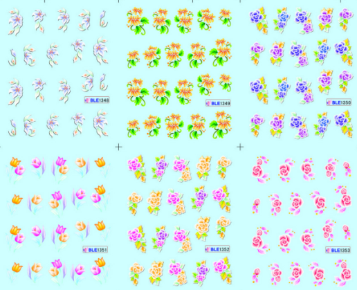 Flower Water Nail Sticker