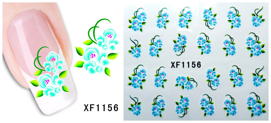 XF1151-1156 Flower Water Nail Sticker