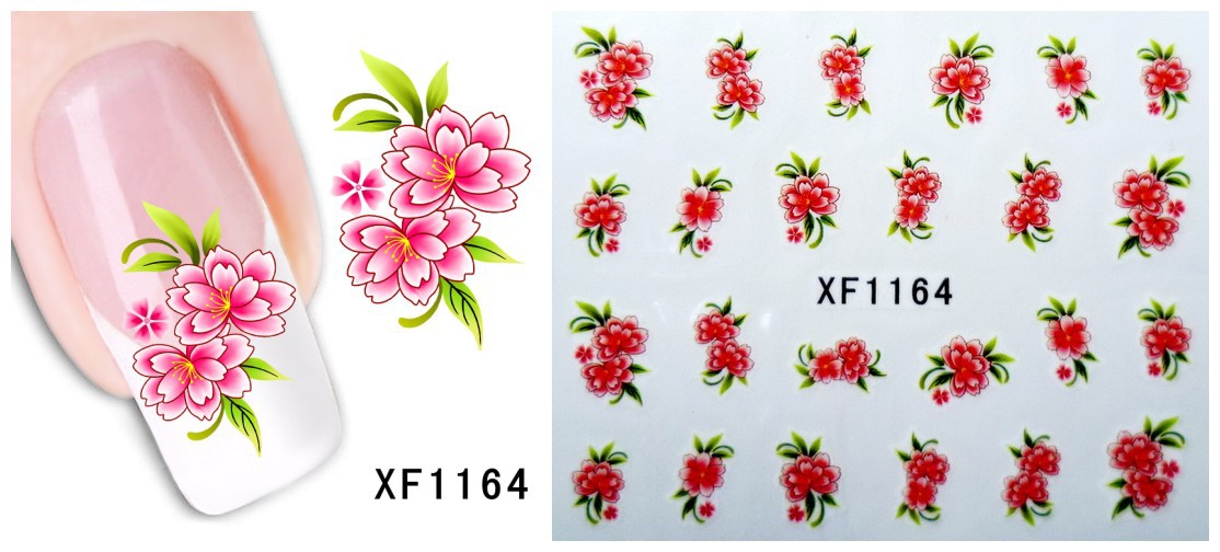 XF1163-1168 Flower Water Nail Sticker