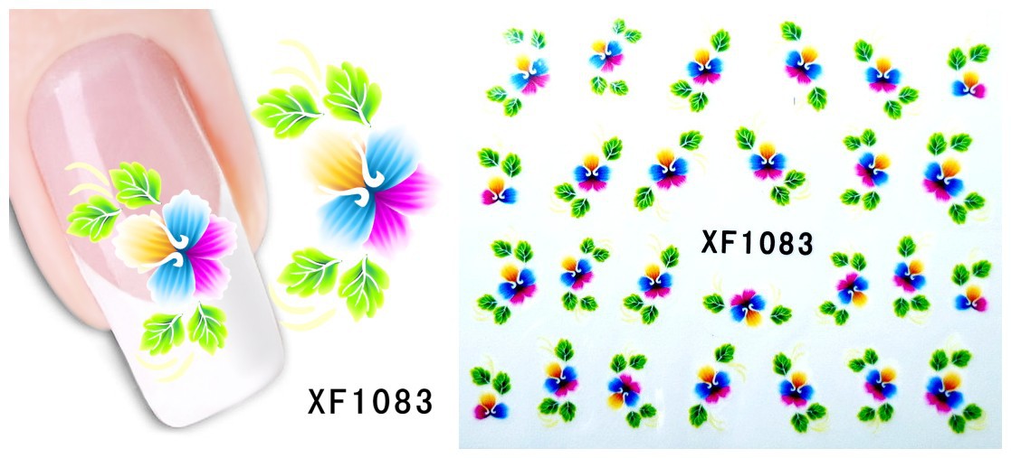XF1079-1084 Flower Water Nail Sticker