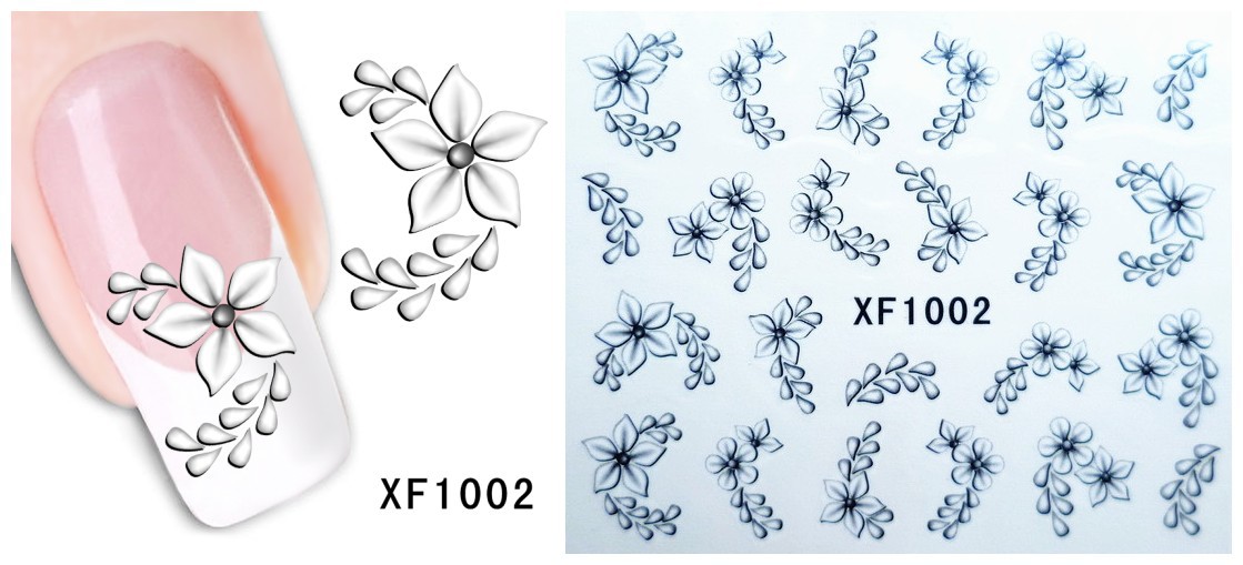 XF1001-1006 Flower Water Nail Sticker