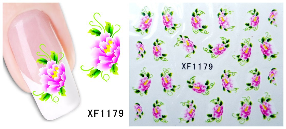 XF1175-1180 Flower Water Nail Sticker