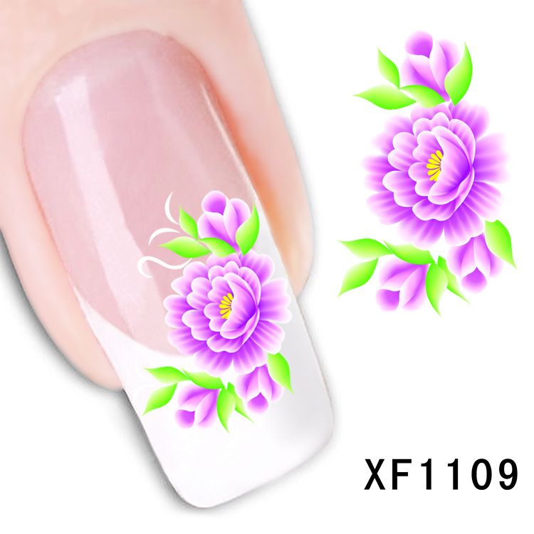XF1109-1114 Flower Water Nail Sticker