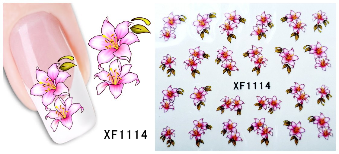 XF1109-1114 Flower Water Nail Sticker