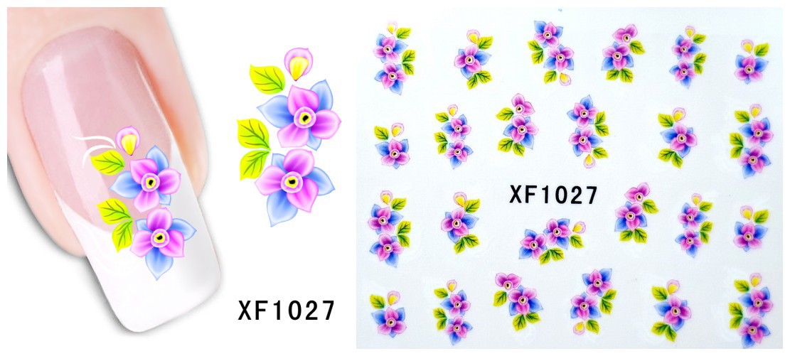 XF1025-1030 Flower Water Nail Sticker