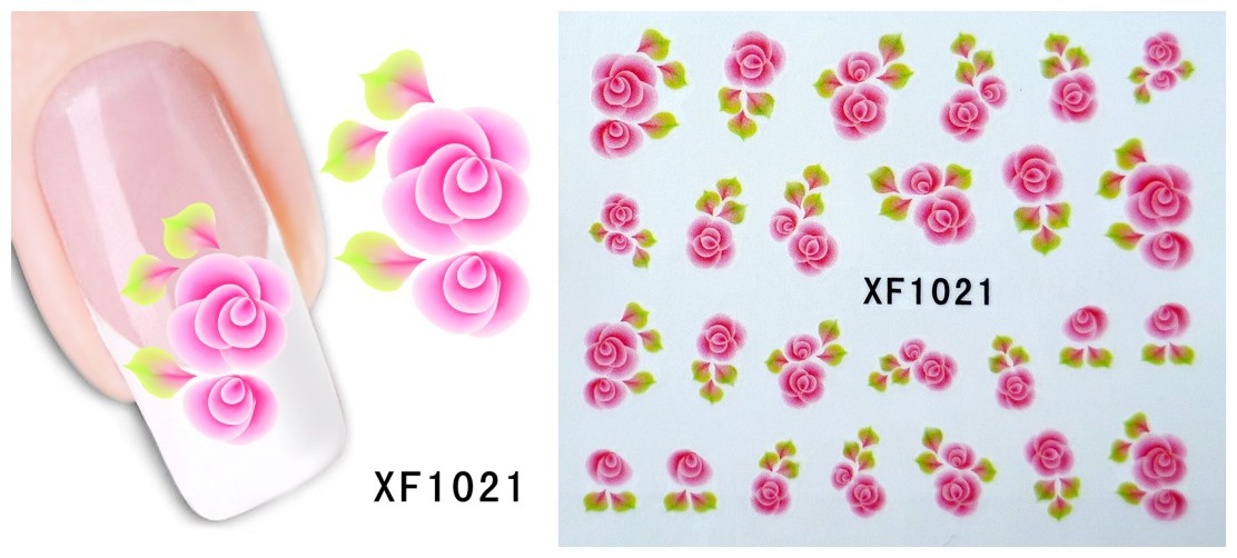 XF1019-1024 Flower Water Nail Sticker