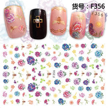 F356 DIY Design 3D Self Adhesive Flower Nail Art Sticker