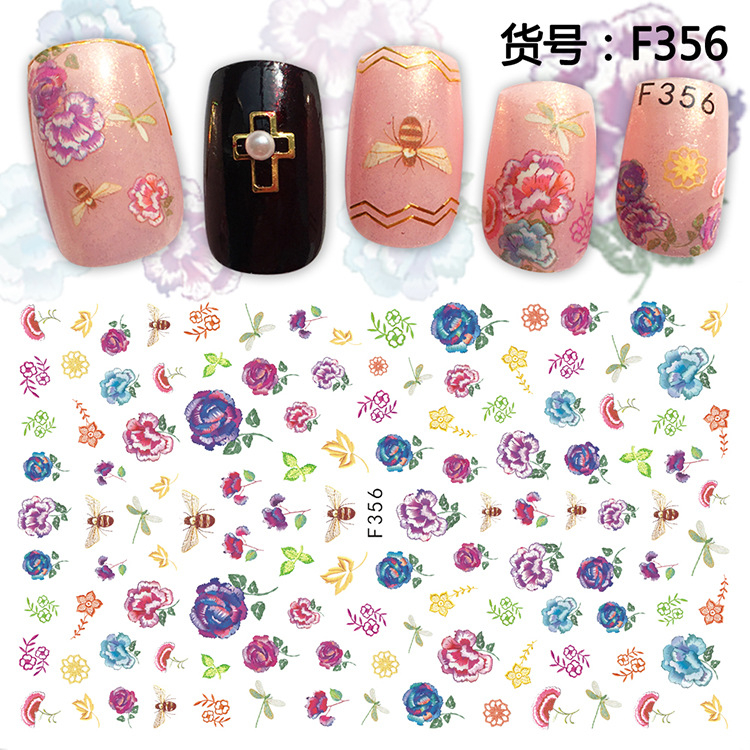 F356 DIY Design 3D Self Adhesive Flower Nail Art Sticker