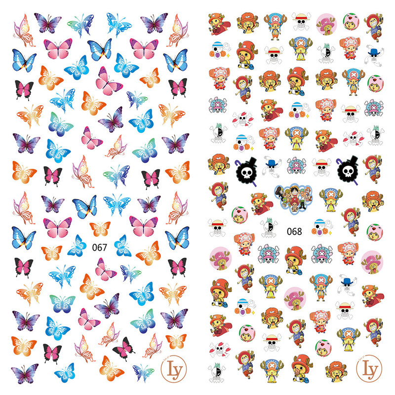 LY067-068 Thin 3D Butterfly And Choba Nail Art Sticker
