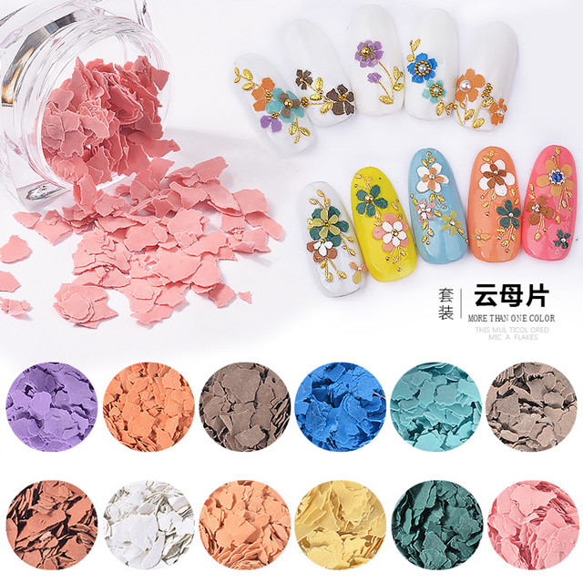 BLC Mineral Color Film Flower Mica Ceramic Irregular Nail Decoration