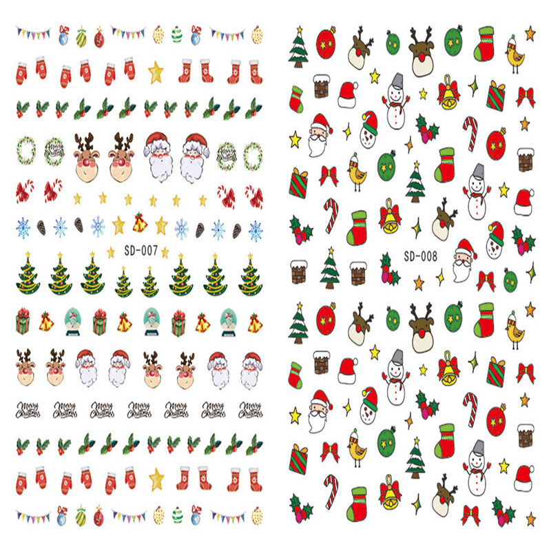 SD007-008 3D Christmas Series Nail Art Sticker
