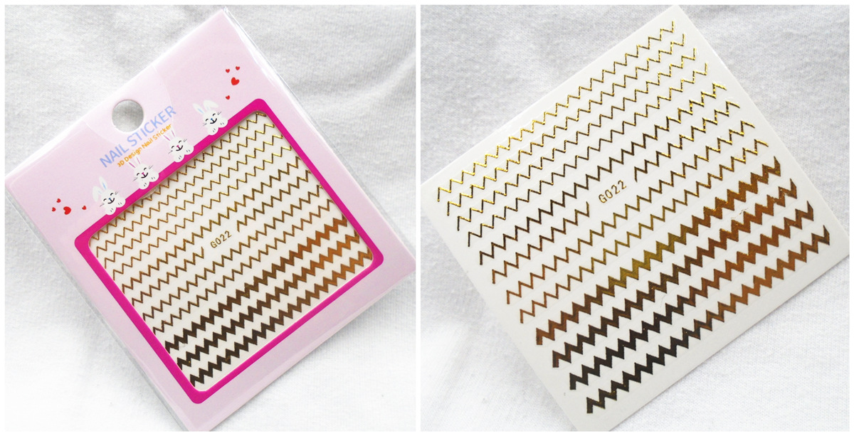 G019-024 3D Gold Nail Art Sticker