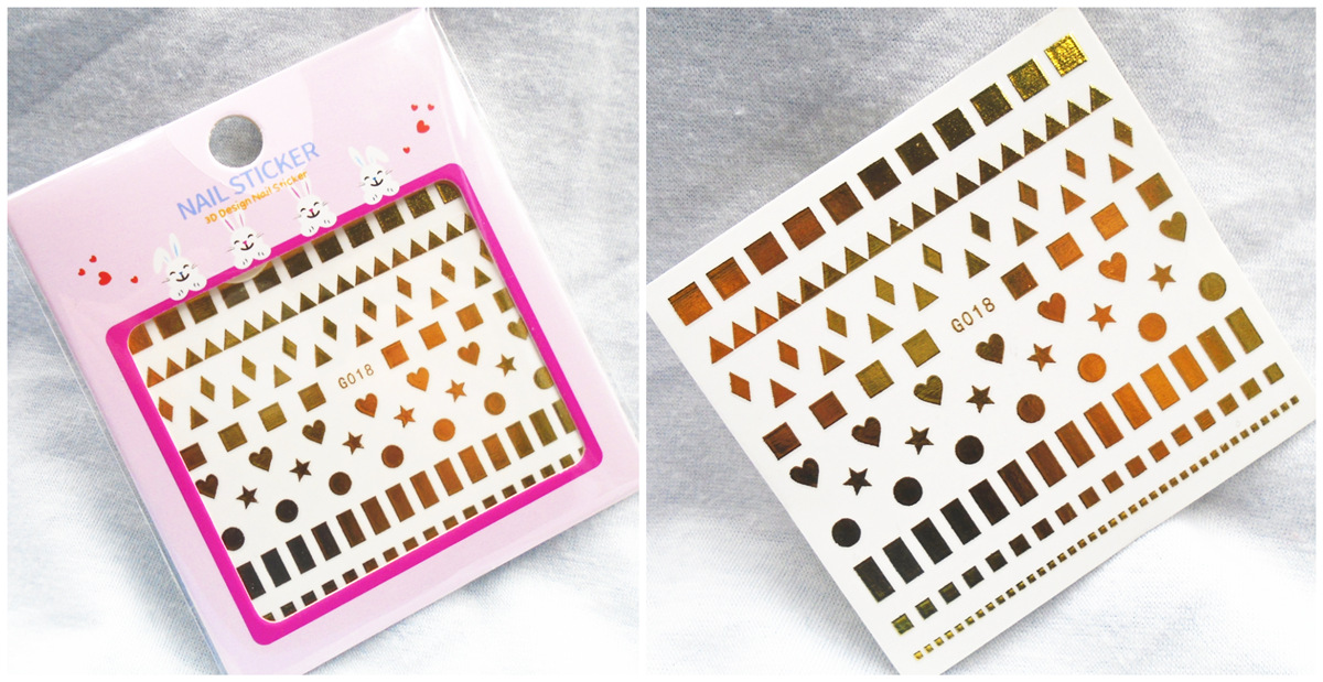 G013-018 3D Gold Nail Art Sticker