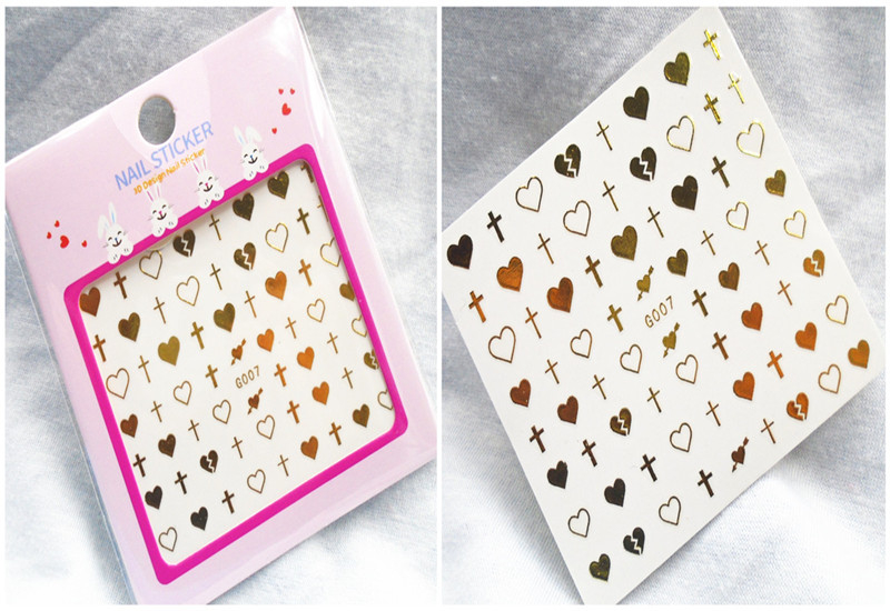 G007-012 3D Gold Nail Art Sticker