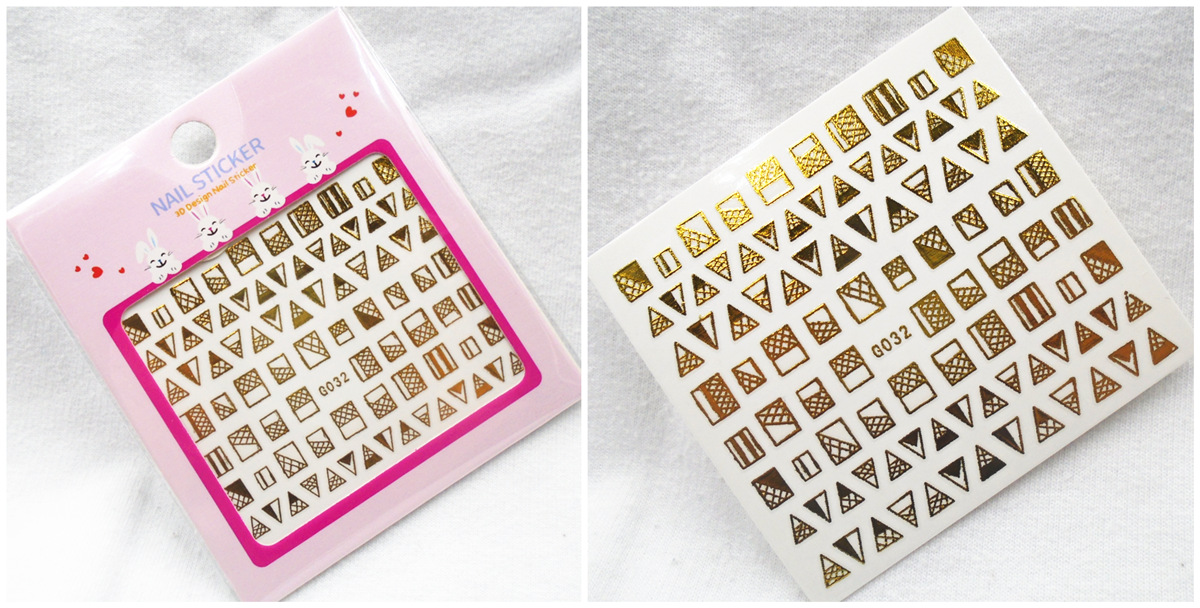 G031-036 3D Gold Nail Art Sticker
