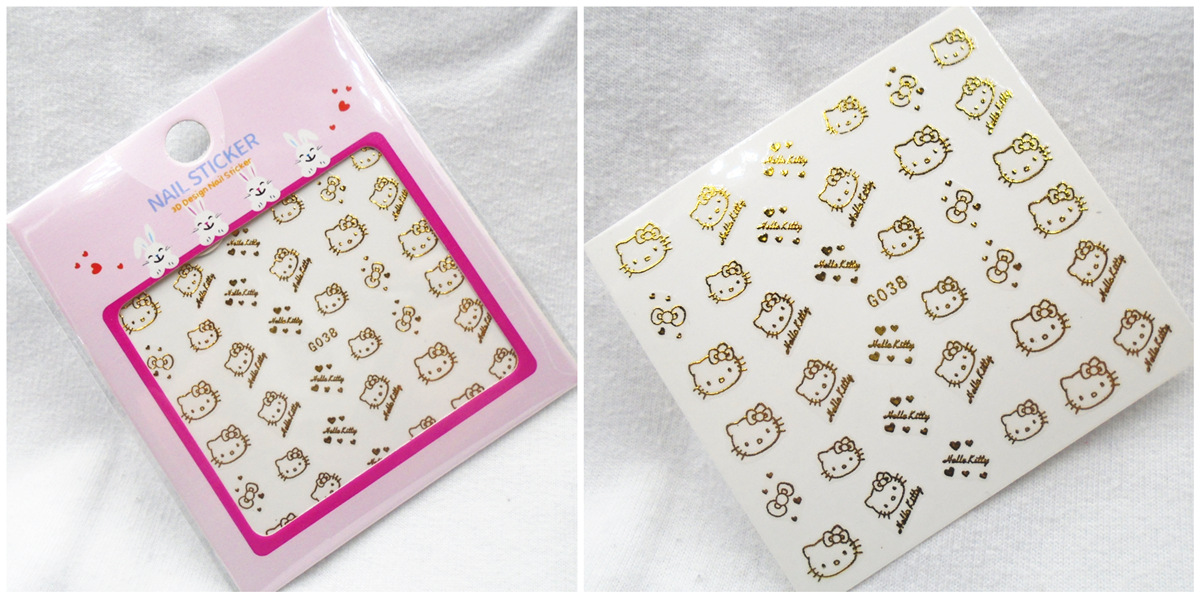 G037-040 3D Gold Nail Art Sticker