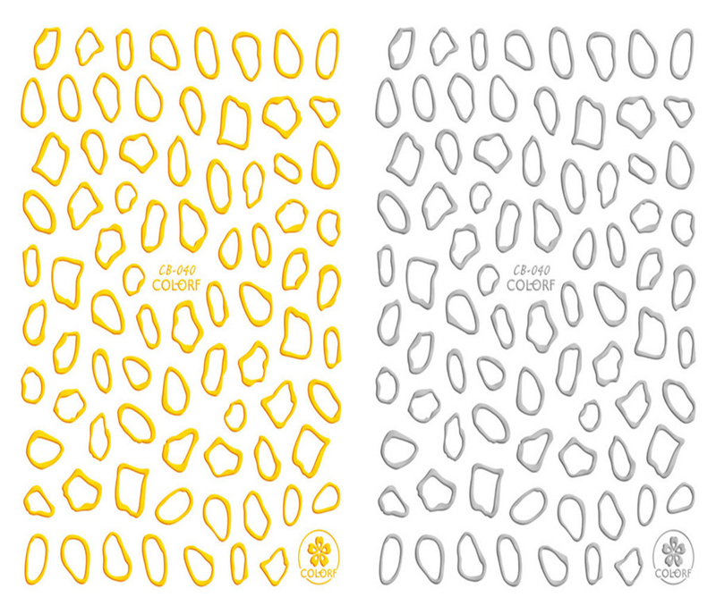 CB-040 3D Irregular Circles Nail Art Sticker