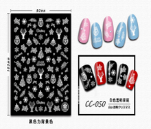 CC-050 3D White Transparent Christmas Nail Sticker