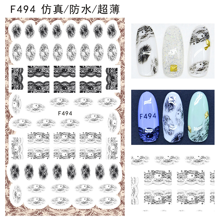 F494 DIY Design 3D Self Adhesive Lace Nail Art Sticker