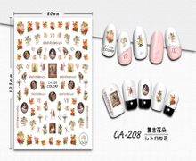 CA-208 3D Vintage Flowers Nail Sticker