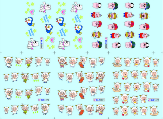 Cartoon Water Nail Sticker