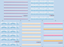 Flower And Stripe Water Nail Sticker