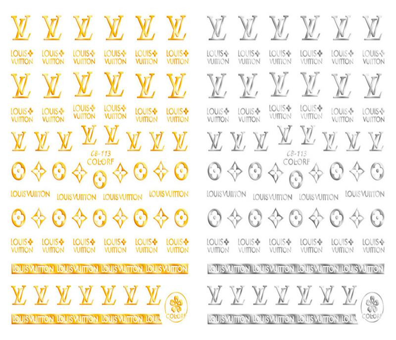 CB-113 3D Louis Vuitton Brand Nail Art Sticker