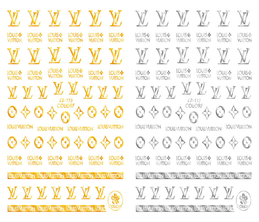 CB-113 3D Louis Vuitton Brand Nail Art Sticker - Buy Nail Art Sticker ...